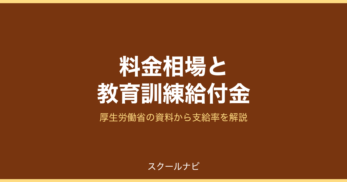 料金相場と教育訓練給付金