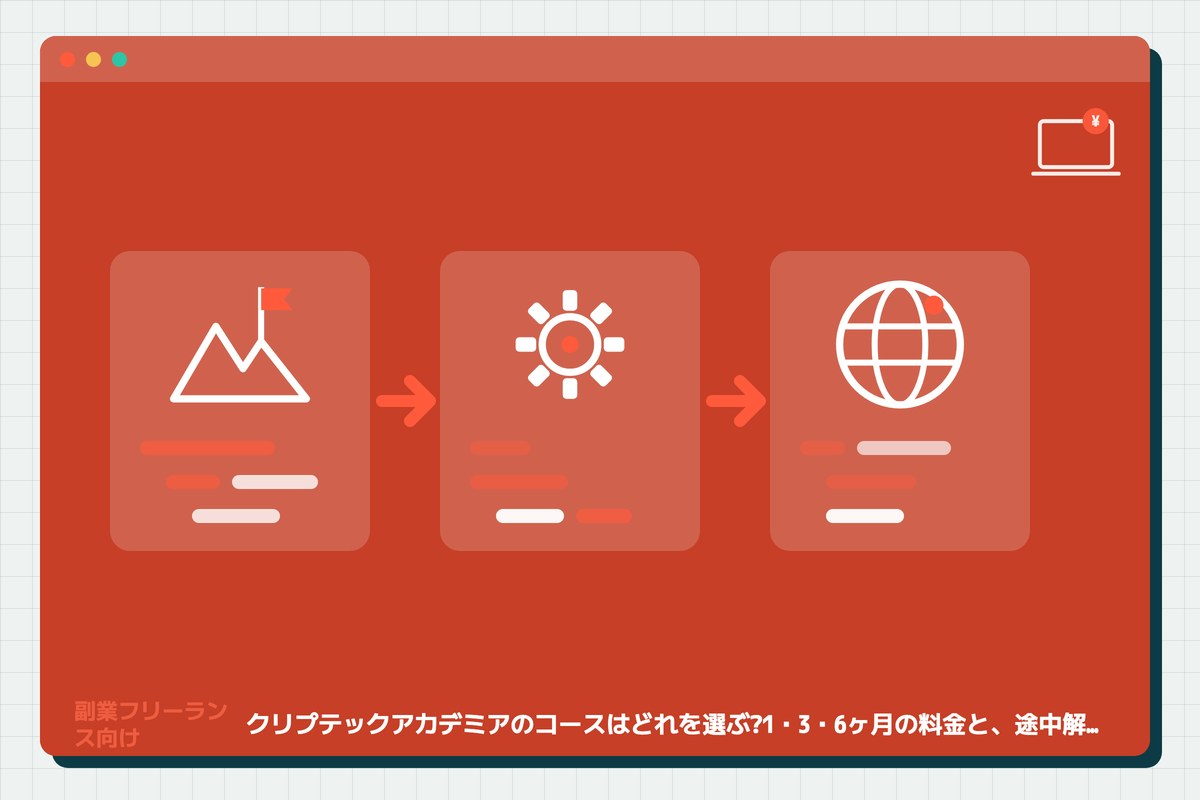 cryptech-academia-courseの記事のアイキャッチ(エディタ画面とカテゴリの図柄)